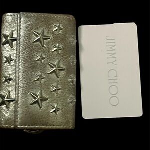 Authentic Jimmy Choo Silver Key Holder Wallet with Stars COA included!